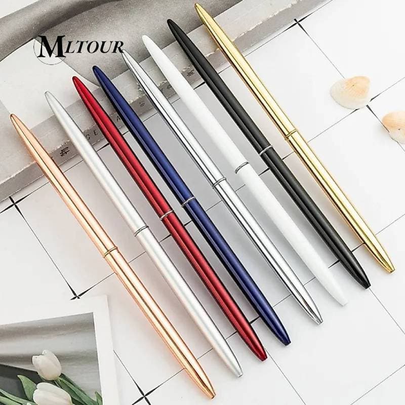 Caneta Esferográfica De Metal Rotativo 1.0mm / Metálica / Dourada / Prata / Escrita / Material Escolar / Escritório