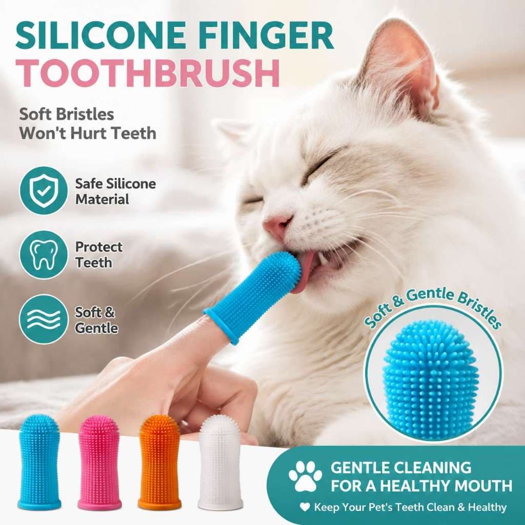 Escova De Dentes Para Animais De Estimação , Silicone Limpeza De Cães E Gatos Macia Cuidados Bucais , Limpador Dental