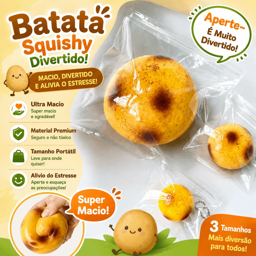 Brinquedo Squishy De Batata Jumbo Lento Subindo Moldável Alívio Do Estresse Squeeze Fidget