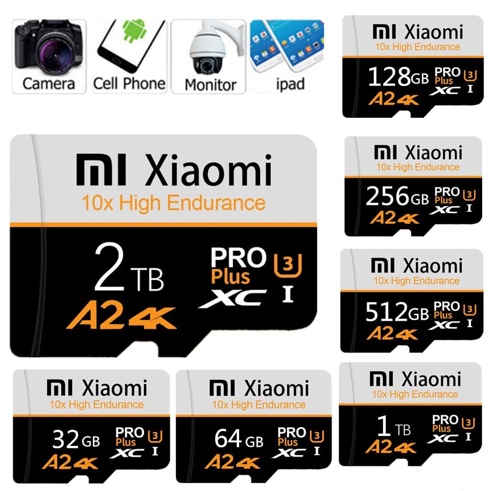 Cartão De Memória 2TB 1TB 512GB 256GB 128GB Class10 Mini TF U3 SD Para Celular Dispositivo Automotivo Computador Drone