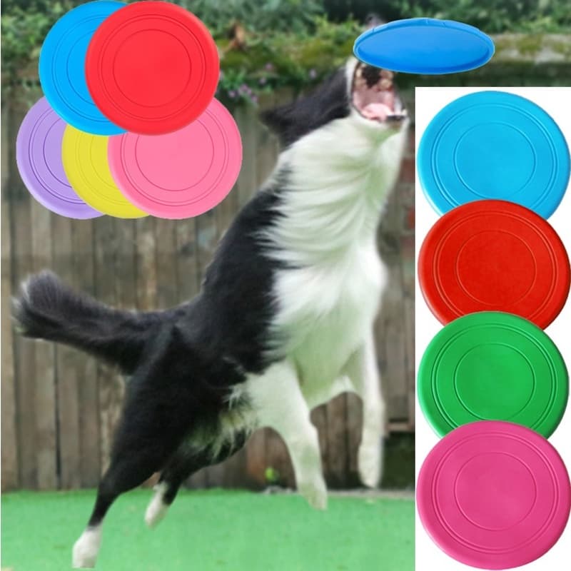 1 Pçs Engraçado Silicone Disco Voador Cão Gato Brinquedo Jogo Do Discos Voadores Resistente Mastigar Filhote De Cachorro