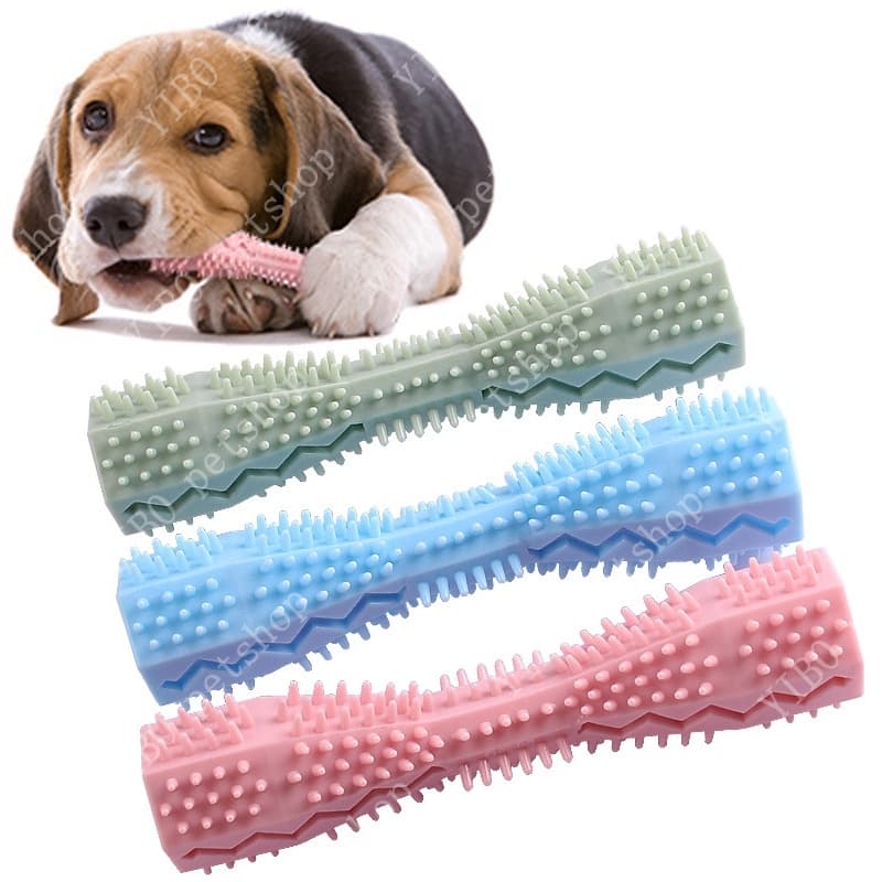 Cão Mastigar Brinquedos TPR Pet Escova De Dentes Limpeza Dos Filhote De Cachorro Vara Mordida-Resistente Molar Supriment