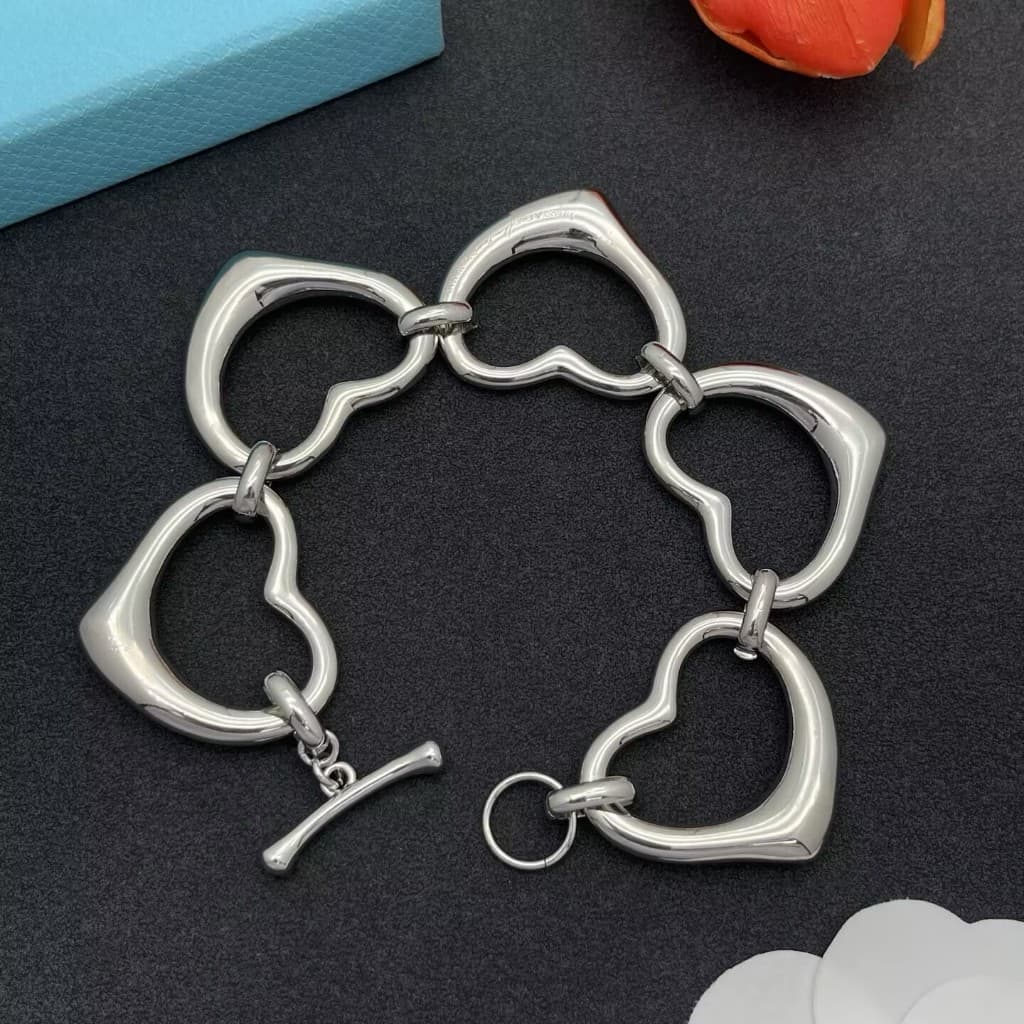 Mulheres Meninas Coração Ligado Luxo Amor Pulseira Jóias Para Presente