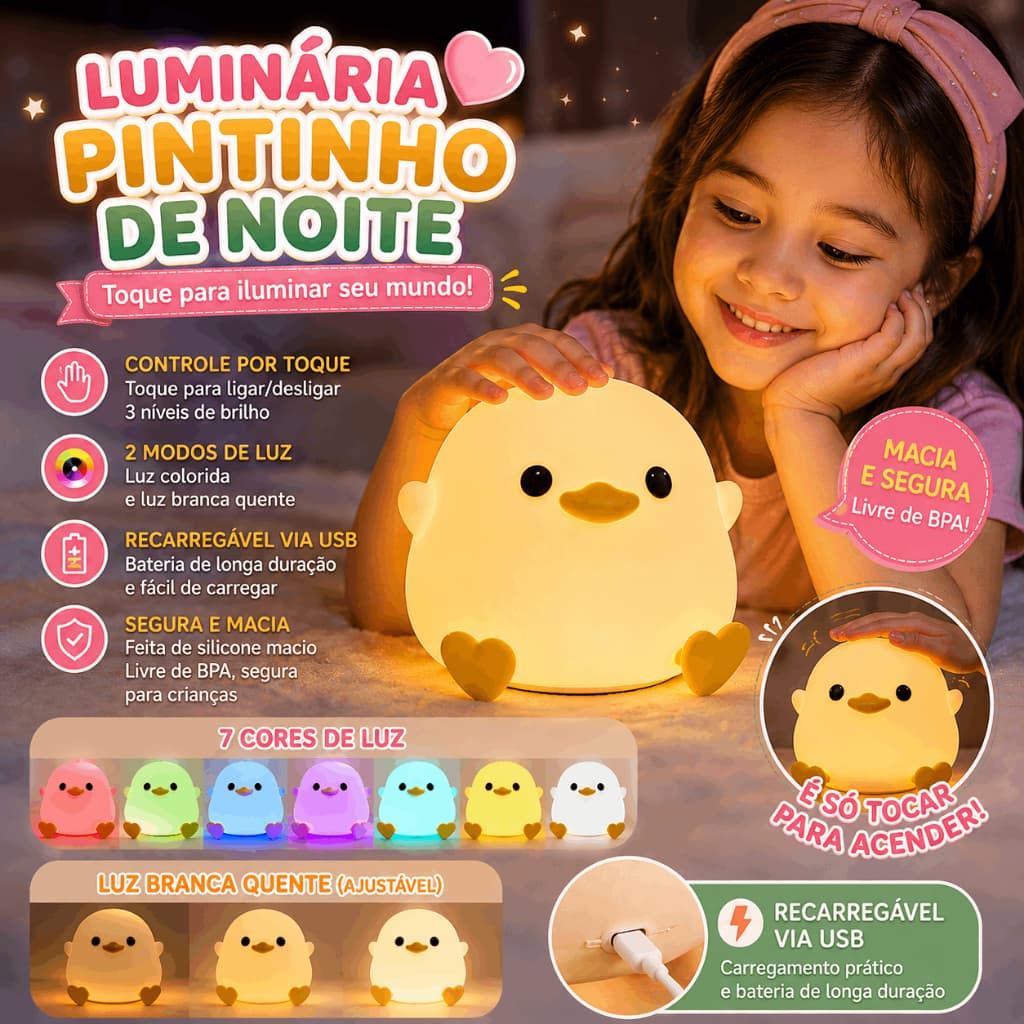 Bonito Silicone Toque Luz Noturna Macio Cuidados Com Os Olhos Crianças Berçário Lâmpada Presente De Aniversário