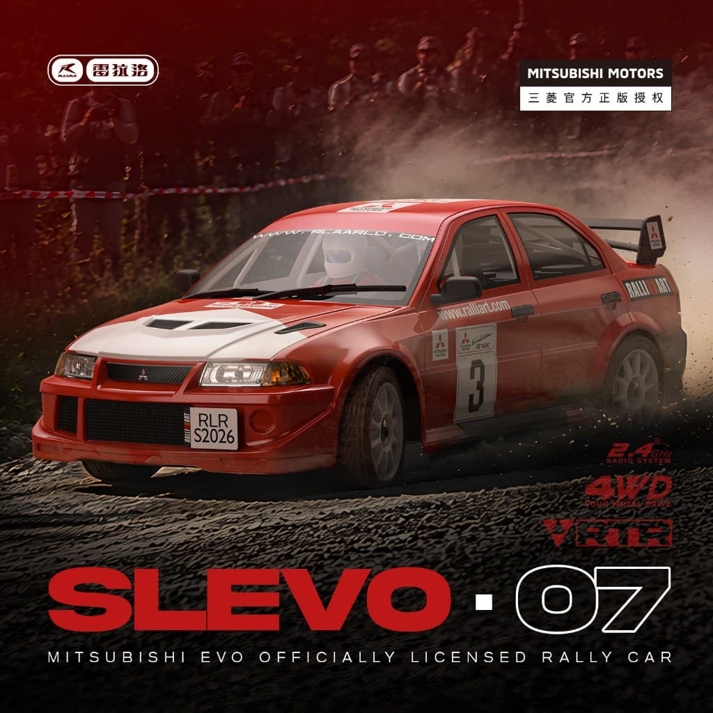 RLAARLO Mitsubishi EVO Escala 1/7 445mm 4WD Rally Car RC Carro De Controle Remoto