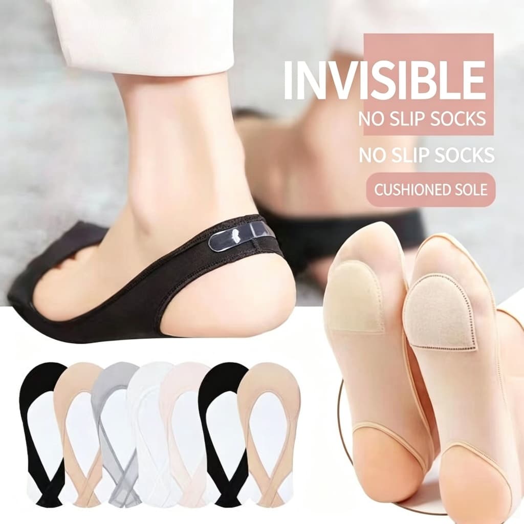 Meias de barco femininas de seda gelo boca rasa meias invisíveis salto Silicone estilo fino absorvente de suor não-queda