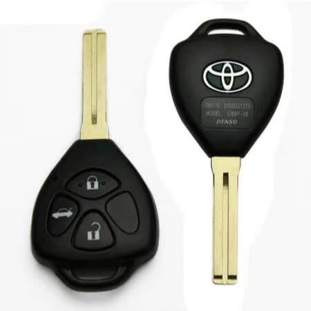 Capa De Chave De 3 Botões Toyota Perfeita (Lâmina Corte Interno) Para Substituir Crown etc .