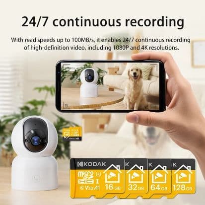 Kodak 2026 Novo Cartão Micro sd 32GB 64GB 128GB 256GB TF Microsd Memery Para Câmera De Segurança , Dash , smartphones
