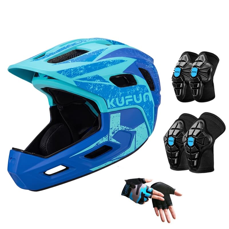 Conjunto De Capacete Integral Infantil KUFUN Com Joelheiras Macias E Cotoveleiras , Equipamento De Segurança De Proteção
