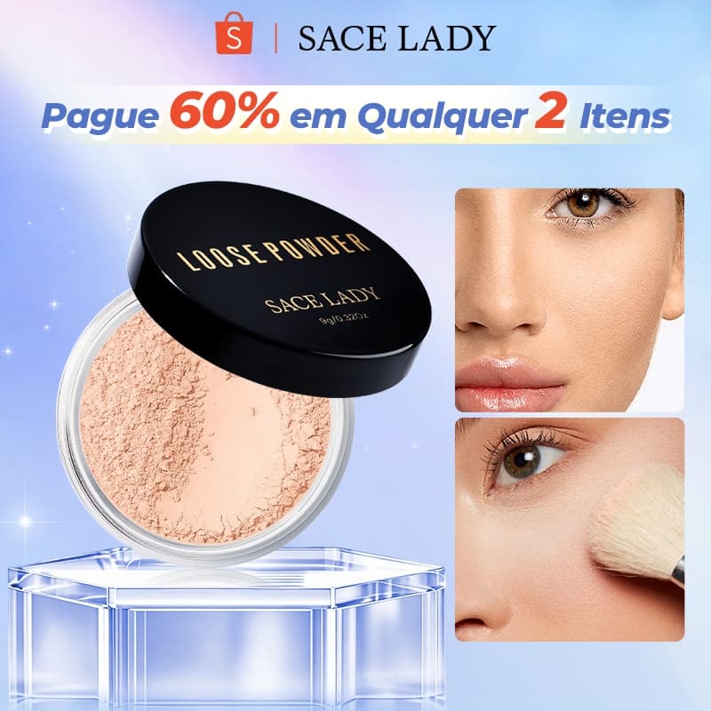 Pó Solto Matte SACE LADY Controle de Oleosidade Acabamento Matte Anti-brilh À Prova d'Água Pó Facial