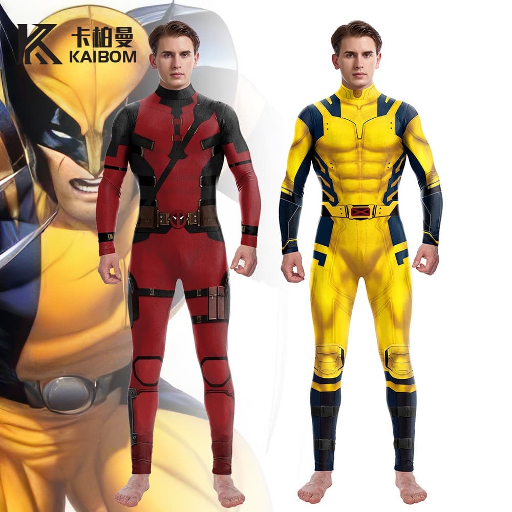 Adulto crianças desempenho traje Marvel cos traje impresso Deadpool Wolverine Cosplay traje fino-ajuste Ju