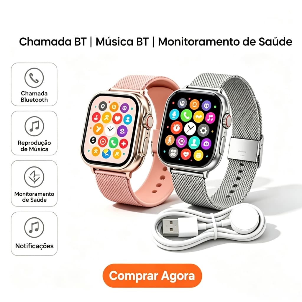 Smartwatch Monitor De Frequência Cardíaca , Oxigênio No Sangue E Sono , Chamadas Bluetooth , Compatível Com Android iOS-