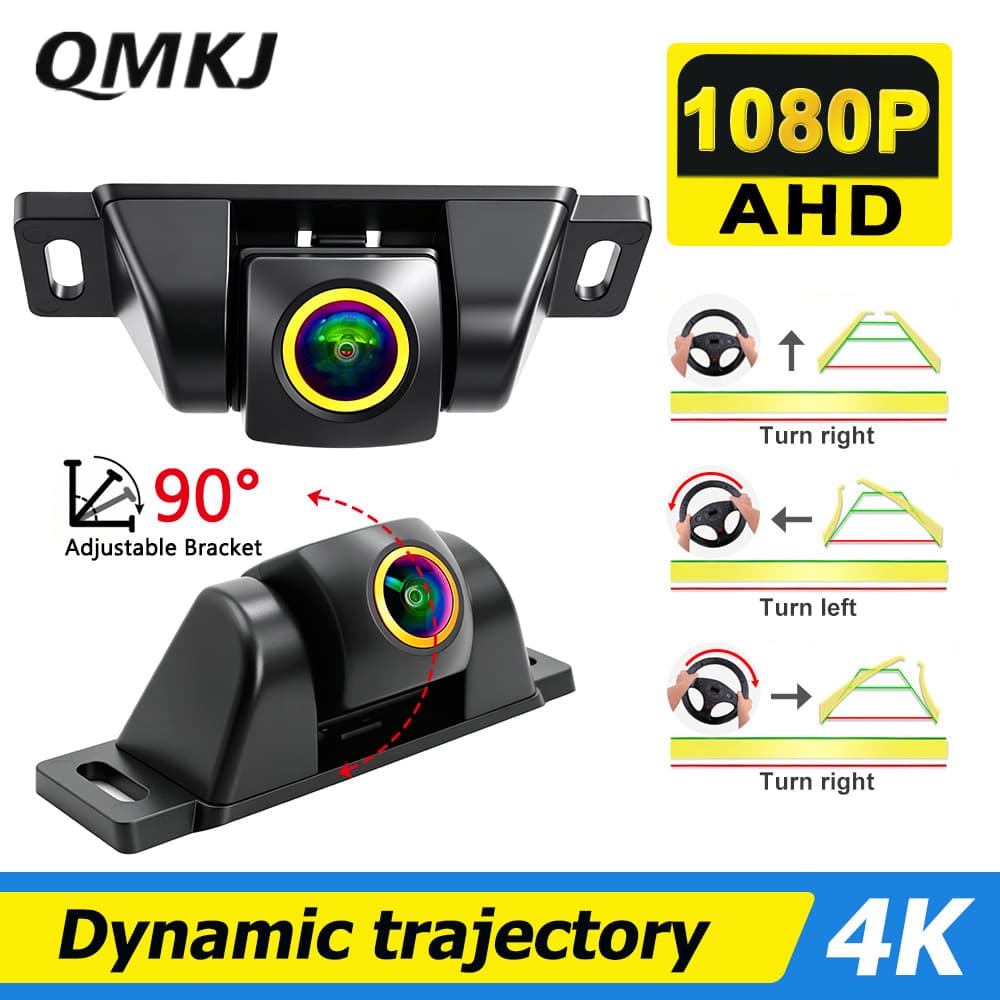 180 ° Golden Fisheye AHD 1080P/720P Câmera De Backup Reversa Para Carro Trajetória Dinâmica Linha De Estacionamento Visã
