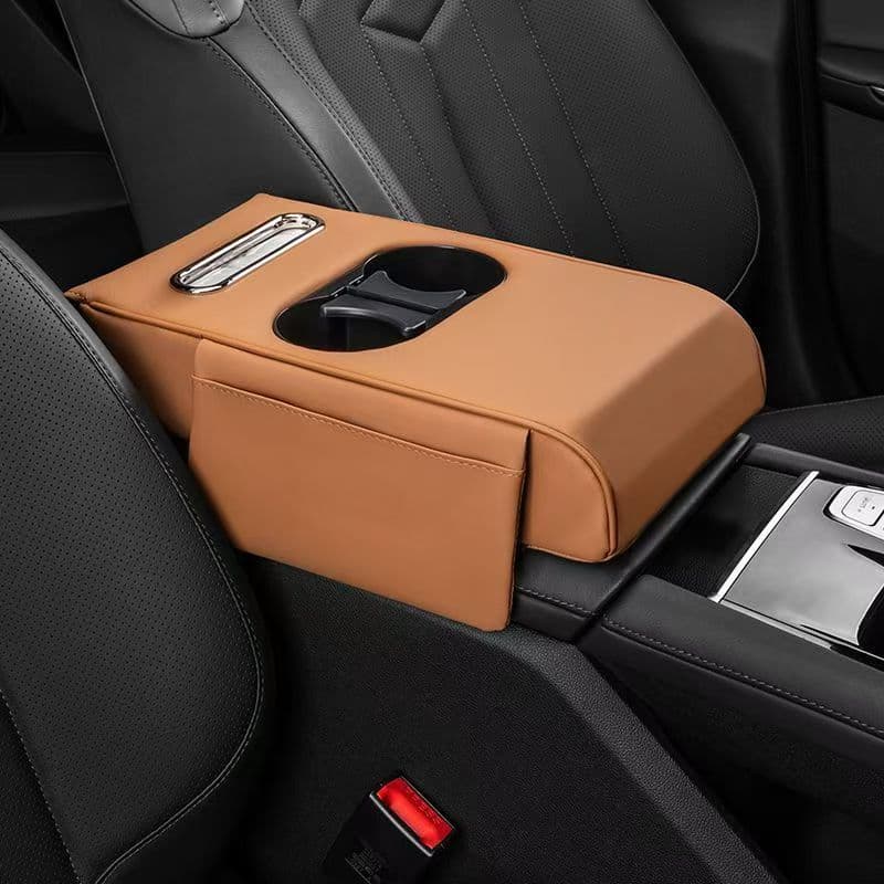 Caixa de apoio de braço de armazenamento do carro almofada de aumento multifuncional suporte de copo de água caixa de te