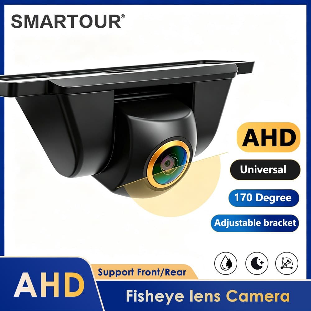 AHD 1280 * 720P Câmera De Visão Traseira Do Carro Full HD Noturna Lente Olho De Peixe Dourada Veículo Universal Backup F