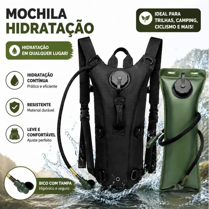Mochila Hidratação Kms Trilha Bicicleta Térmica C/ Refil 3l