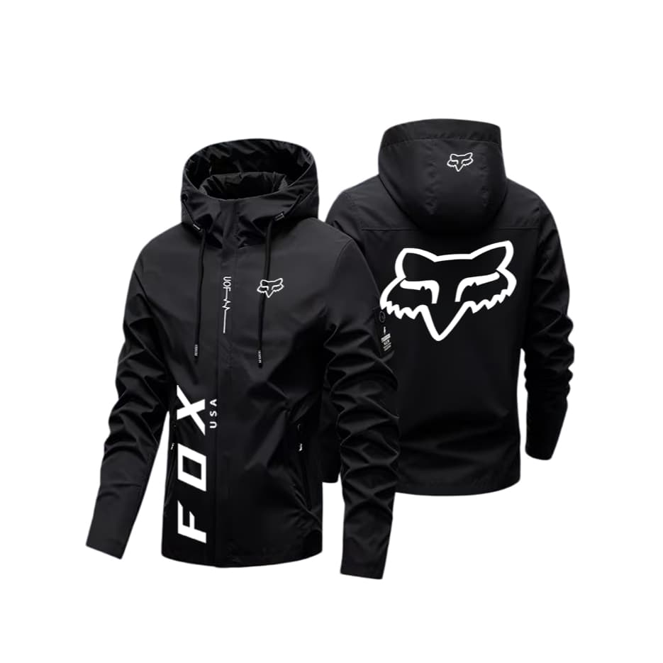 Jaqueta Corta-Vento Masculina Com Capuz E Logotipo FOX , À Prova De , Resistente Água , Caminhadas Ao Ar Livre , Trekkin