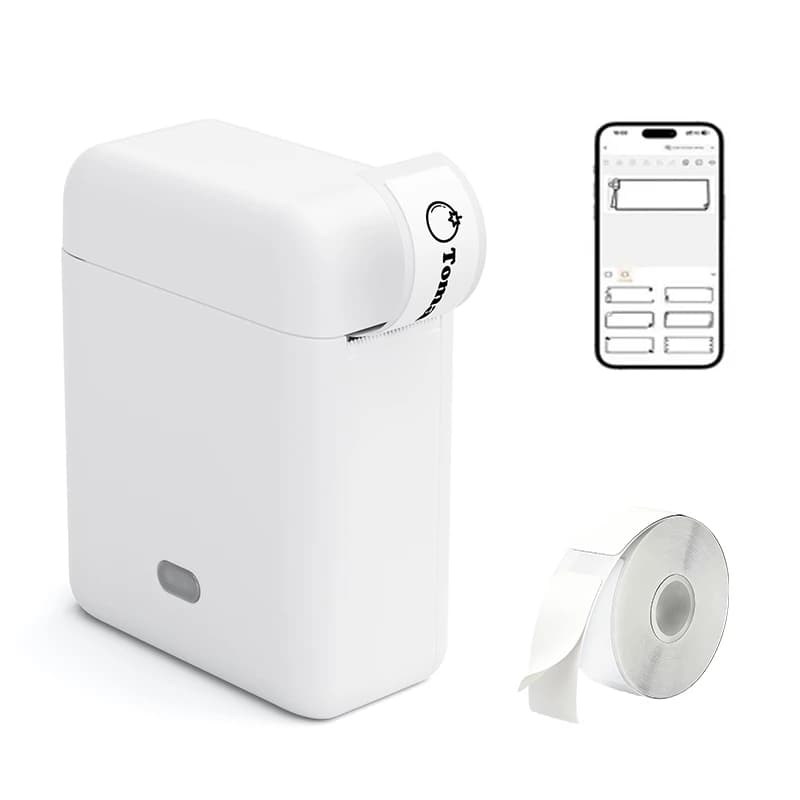 Fabricante De Etiquetas L12 Para Casa E Escola | Impressora De Adesivos Com 1 Rolo De Papel De Etiqueta Inicial Branco ,