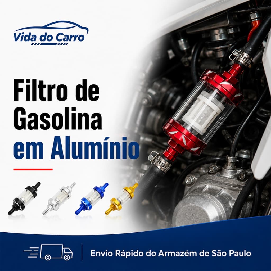 Filtro De Combustível Para Motocicleta 8 Mm-Copo De Vidro E Liga De Alumínio , Design Patenteado Bicicleta ATV/Dirt