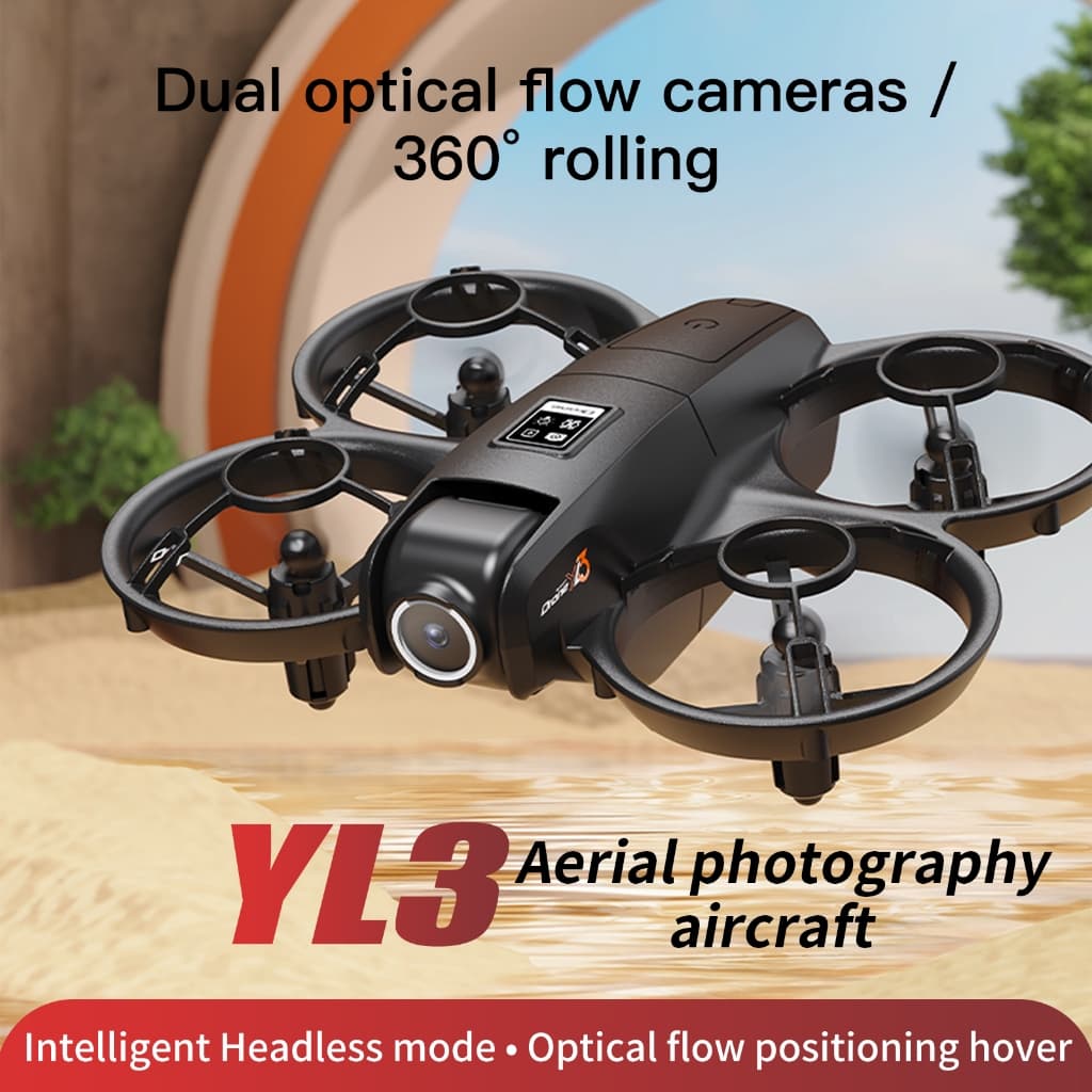 YL3 através do Drone de câmera dupla com posicionamento de fluxo óptico com tela para fotografia aérea Aeronave de contr