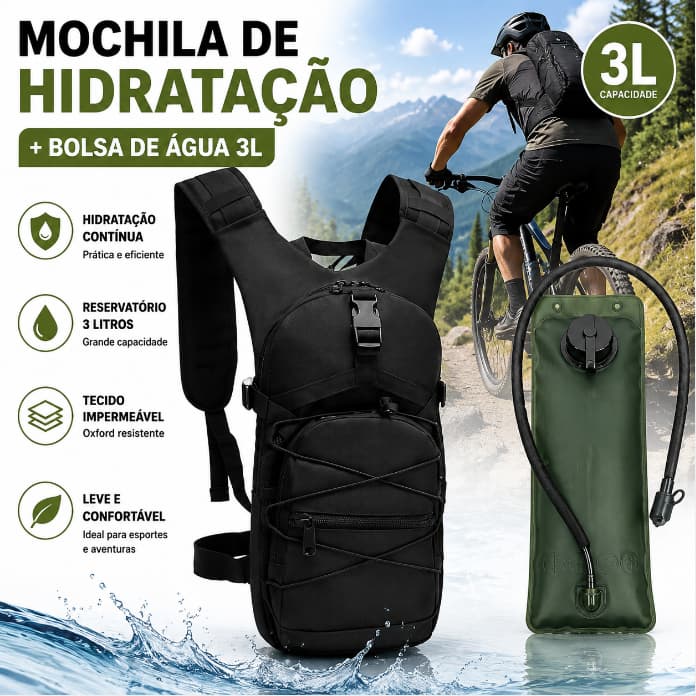 Mochila Hidratação Kms Trilha Bicicleta Térmica C/ Refil 3l NOVO