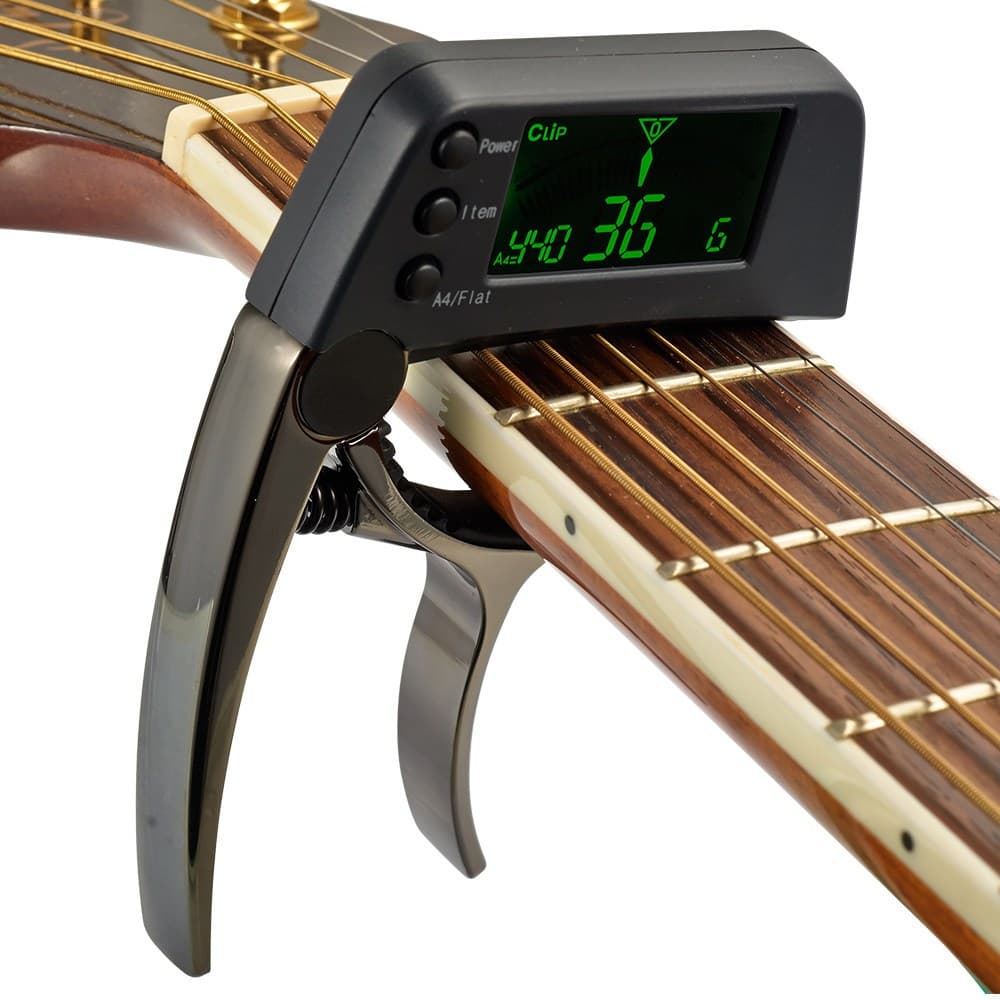 Guitarra Capo Metal Liga De Zinco Afinador Braçadeira Profissional Clipe Para Elétrica Acústica Ajuste Preciso Fácil Dur