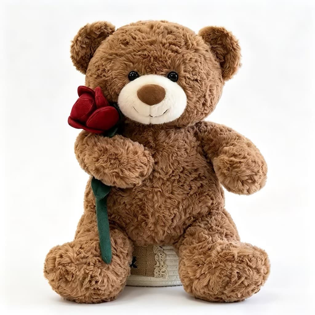 Rosa urso de pelúcia boneca abraço flor urso de pelúcia brinquedo de pelúcia menina travesseiro boneca menina presente d