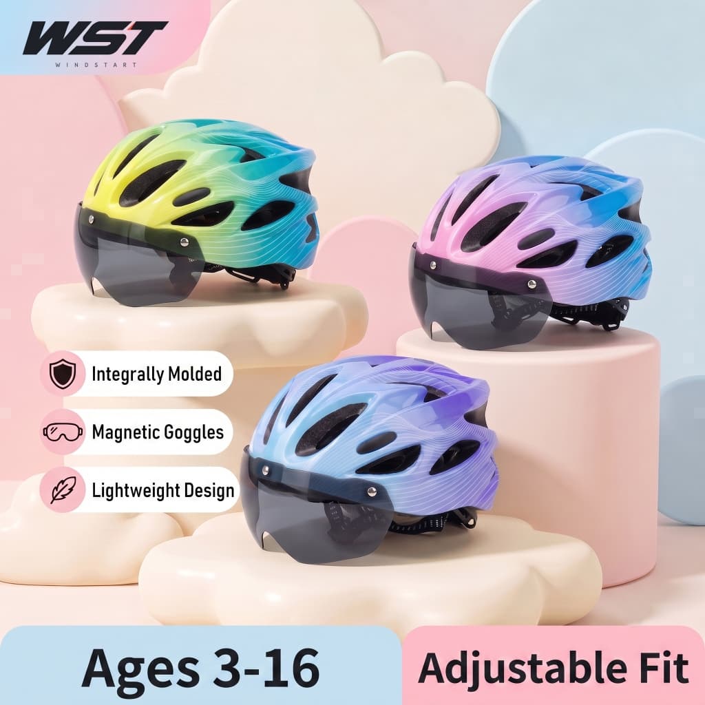 Capacete De Bicicleta Infantil , Disponível Com/Sem Viseira Removível Magnética , Circunferência Da Cabeça Ajustável , S