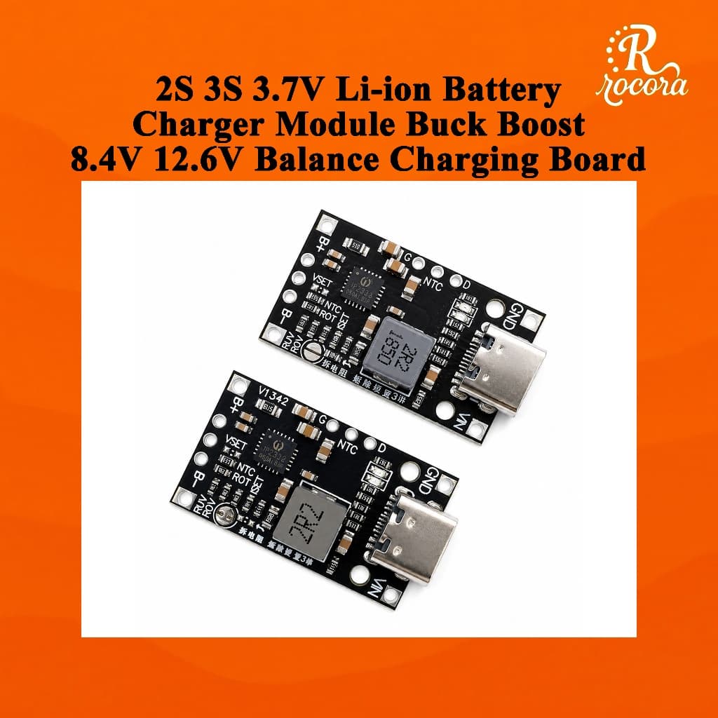 Módulo Carregador De Bateria De Íon-Lítio 2S 3S 3.7V 15W Tipo-C QC Buck Boost 8.4V 12.6V Placa De Carregamento De Equilí