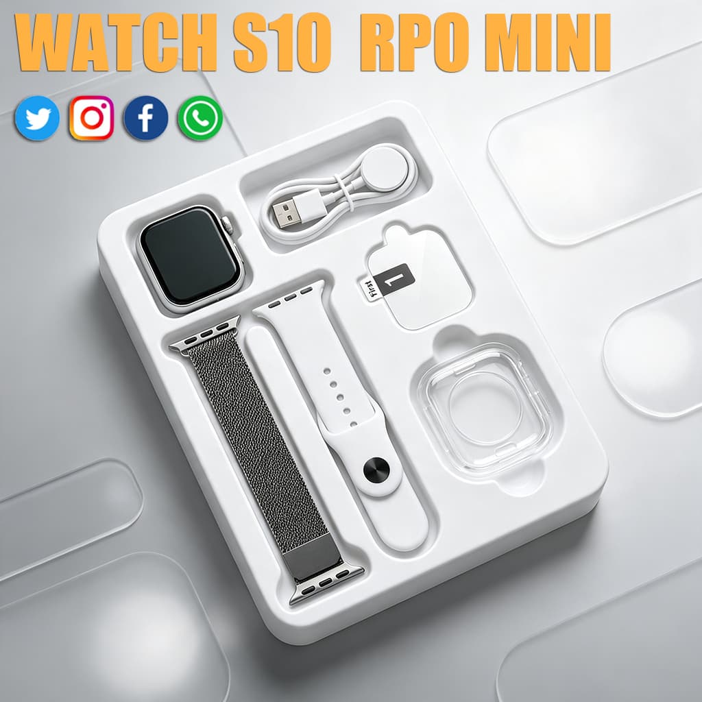 2026 Smartwatch S10 Mini 38mm Novo com Chamada Bluetooth Calculadora Resistente à Água e Compatível com Android e iOS