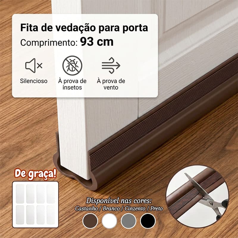 Faixa De Vedação Do Fundo Da Porta Auto-Adesivo Ruído Isolamento Acústico Batente De Vento Inset