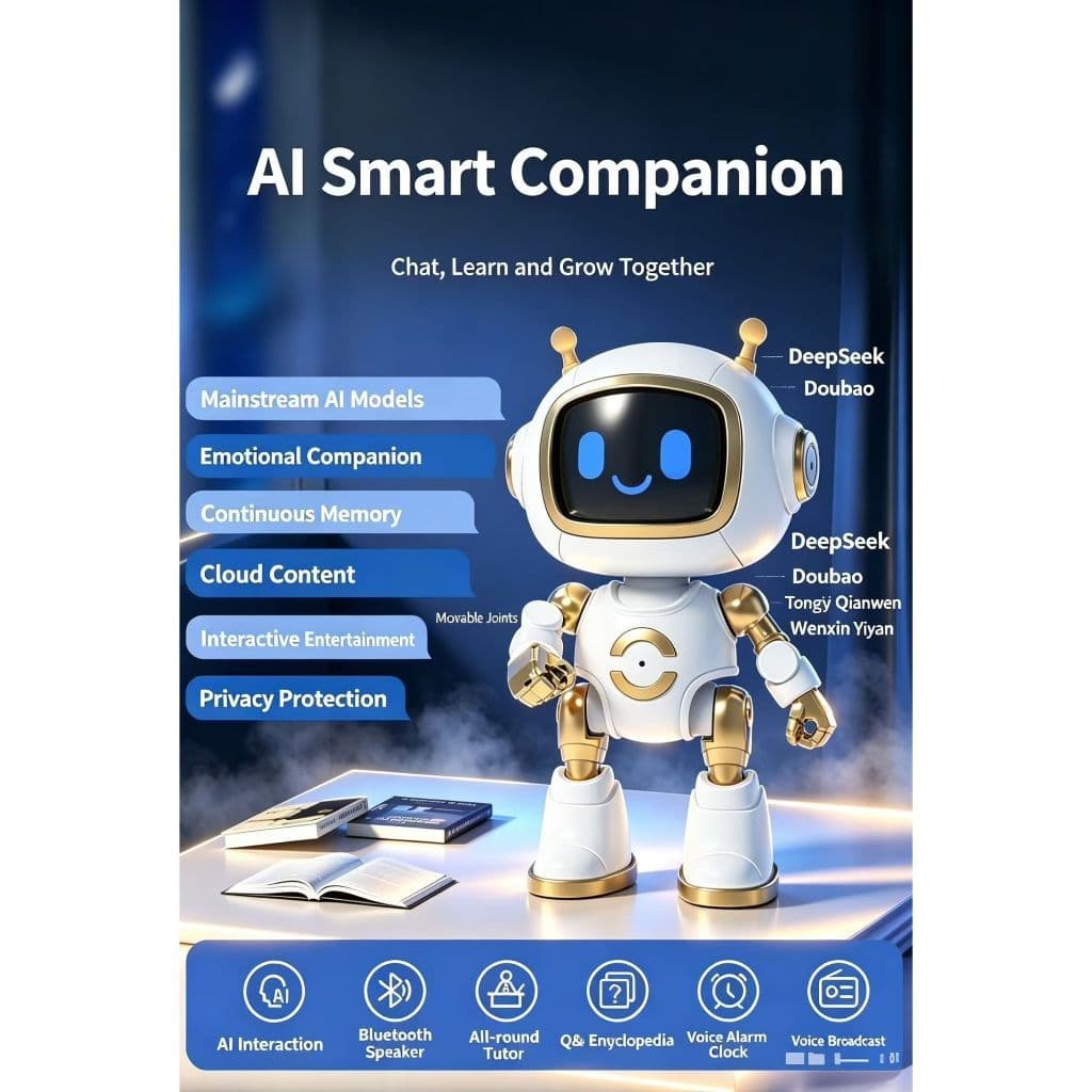 AI Robot DeepSeek Grande Modelo Diálogo de Voz Infantil Brinquedo Inteligente Saco de Feijão Conversando História Acompa