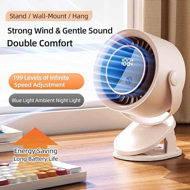 Ventilador de exibição Digital de prateleira A5 de venda quente pequeno portátil Mini ventilador portátil Turbo violento