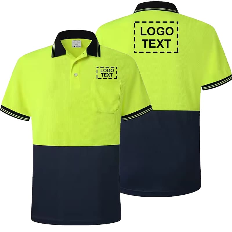 Camisa Polo De Manga Curta De Secagem Rápida Empresa Grupo Marca Respirável Lapela Esportes Contraste Cor Workwear