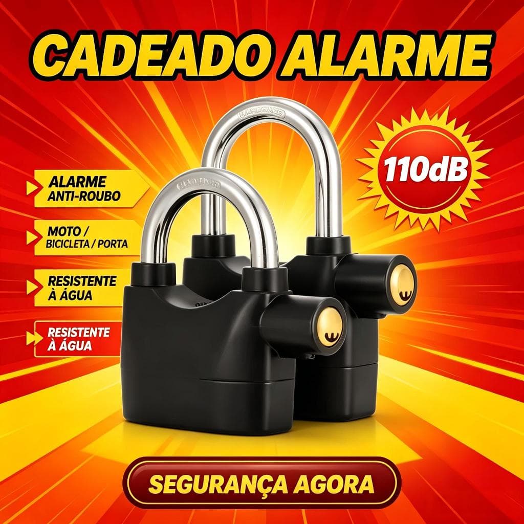 Cadeado Anti-Roubo Para Motocicleta Com Alarme Sonoro