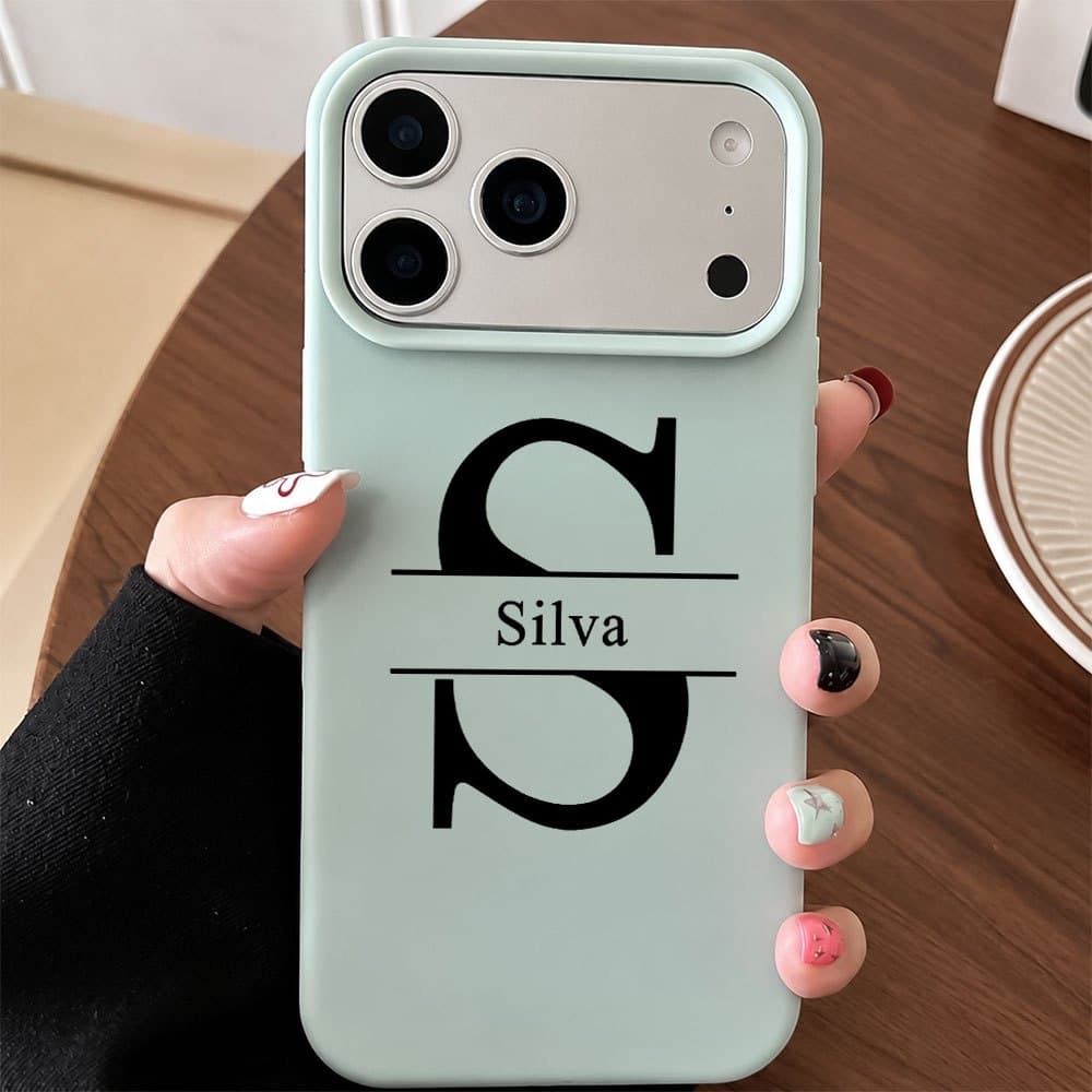 26 Letras Seu Nome Personalizado Capa Capinha Para IPhone 17 Pro Max 13 11 15 14 12 Normal 16 16e Air Lembranças