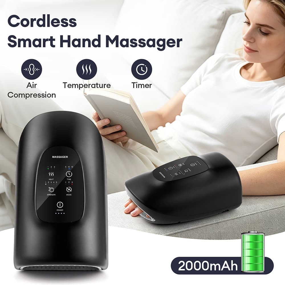 Inteligente Airbag Massageador De Mão Sem Fio Elétrico Compressa Quente Túnel Do Carpo Palma Acuponto Vibração Amassar D