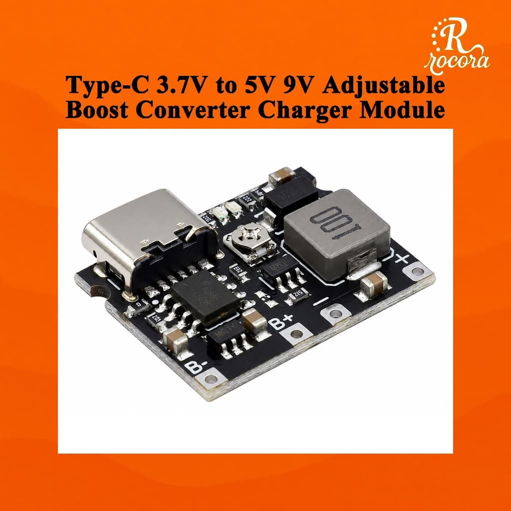 Tipo-C 3.7V A 5V 9V Módulo De Carregador Conversor De Impulso Ajustável 18650 Placa De Descarga De Carga De Bateria De Í