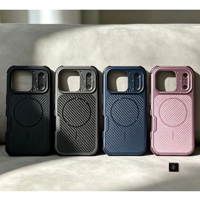 Capa Magnética De Fibra De Carbono Para iphone 17 17Pro Max Com Proteção Anti-Queda Tudo Incluído