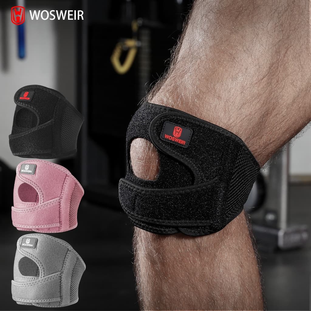 Joelheira WOSWEIR Full Surround Patella , Alças Duplas Ajustáveis , Cinta De Suporte De Joelho Para Corrida , Agachament