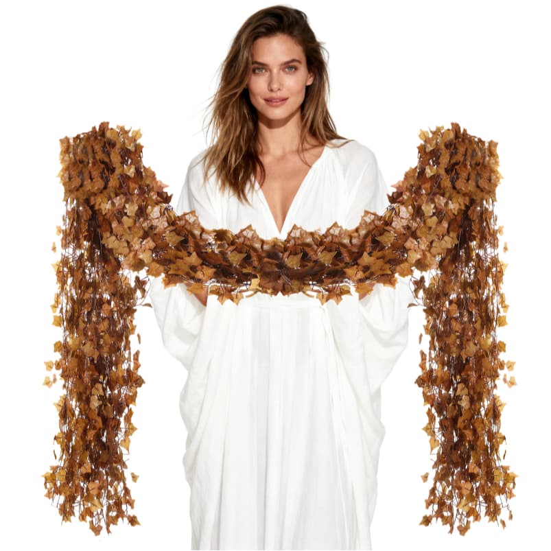 12 PCS 200 Cm Videiras De Folhas De Batata Doce Marrom Artificial , Guirlanda De Hera De Outono Falso , Planta Suspensa