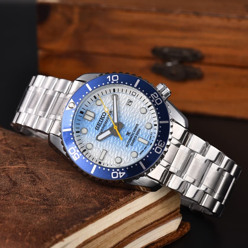 Relógio masculino de três ponteiros relógio mecânico SEIKO relógio de marca superior da moda pulseira de aço