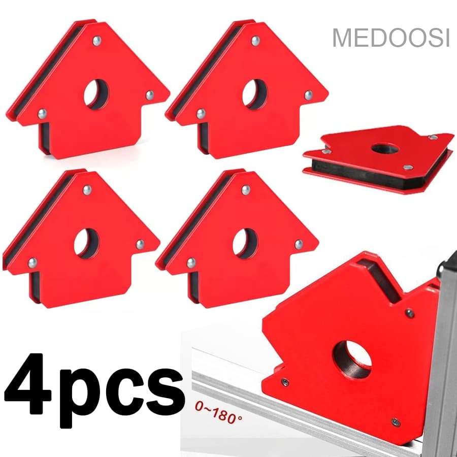 Kit 4 Esquadros Magnéticos para Solda 12Kg - Ferramenta Profissional para Soldador e Serralheiro