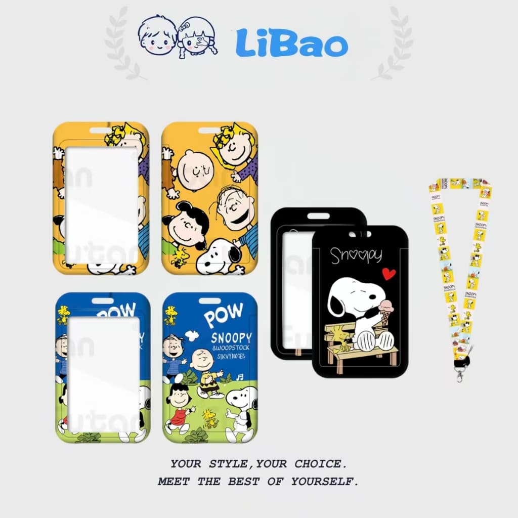 Cartoon Bald Snoopy Card Holder Student Kindergarten Pick-up Card Permissão de trabalho Cartão de trabalho Controle de acesso ao ônibus Porta-cartões de refeição