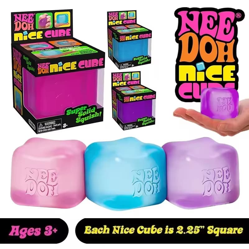 3 Pçs NeeDoh Redemoinho Agradável Cubo Gumdrop Brinquedo Fidget Com Mole Super Sólido-Sensorial Para Alívio Do Estresse