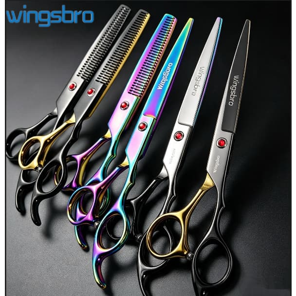 Wingsbro Tesoura De Corte De Cabelo Profissional , Barbeiro Com Navalha Afiada De Aço Inoxidável Para Uso Doméstico De Q
