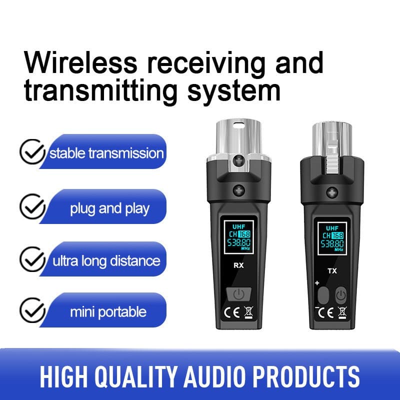 Sistema De Microfone XLR Sem Fio Receptor Transmissor De 2.4GHz Para Dinâmico Misturador De Guitarra Alto-Falante PA