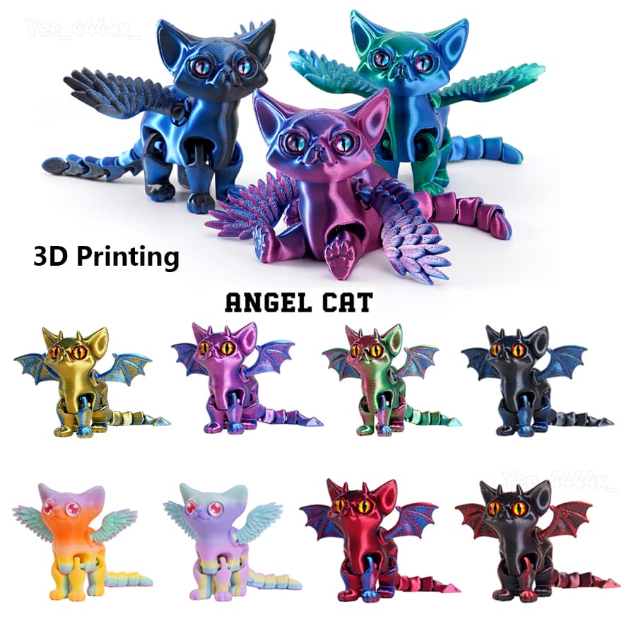 Impressão 3D Estátua Decoração Articulações Articuladas Exibição Gato Personagem Brinquedo Para Sala De Estar mueadegbr