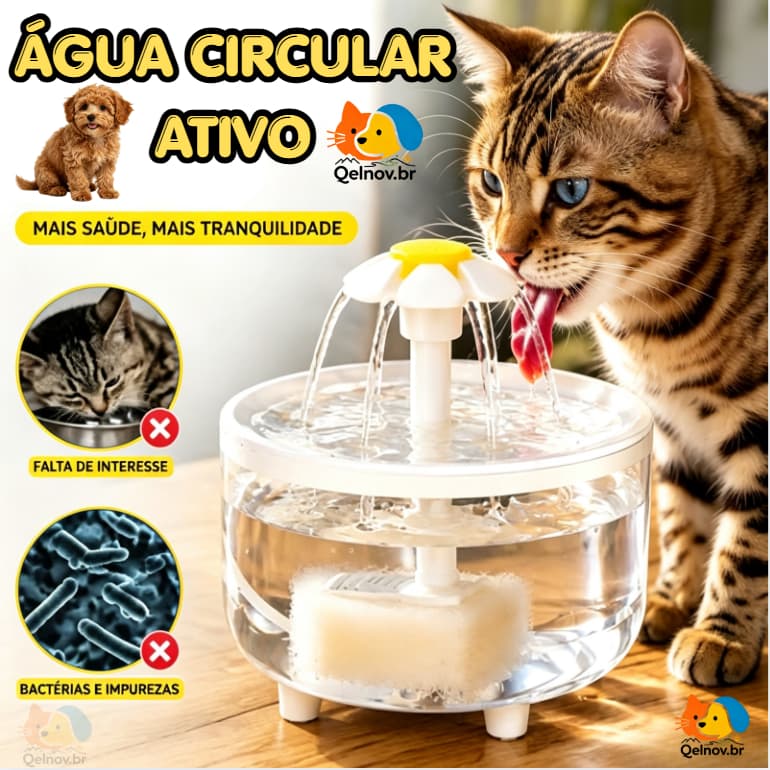 Bebedouro Automático para Gatos com Filtro de Água e Silenciador fonte de água para gatos