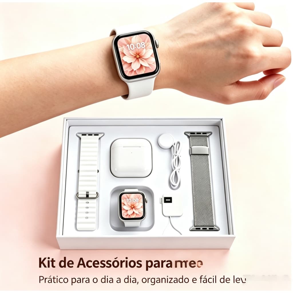 Smartwatch Com 7 Alças 38/45/49mm Touch Screen Smart Watch Compatível Android E iOS